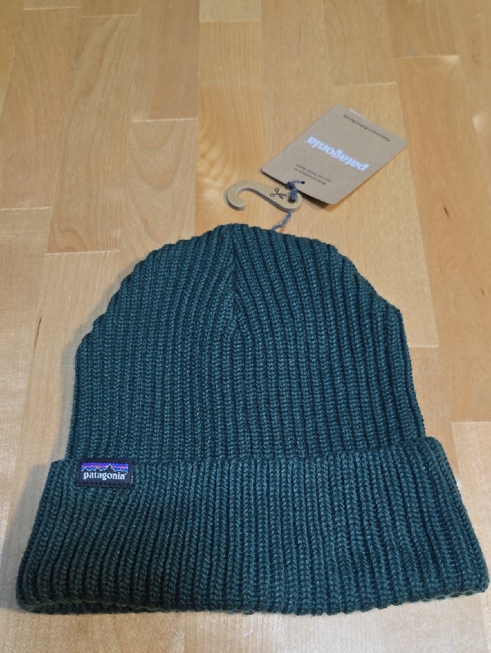 Patagonia Forest Green Rib Knit Beanie